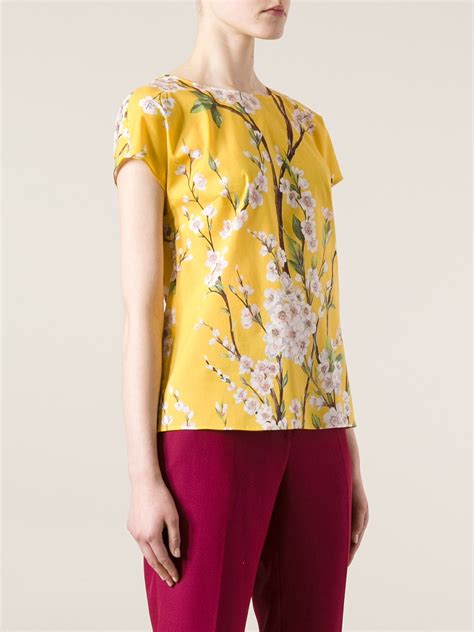 dolce gabbana yellow puff sleeve|Dolce & Gabbana Blouses for Women .